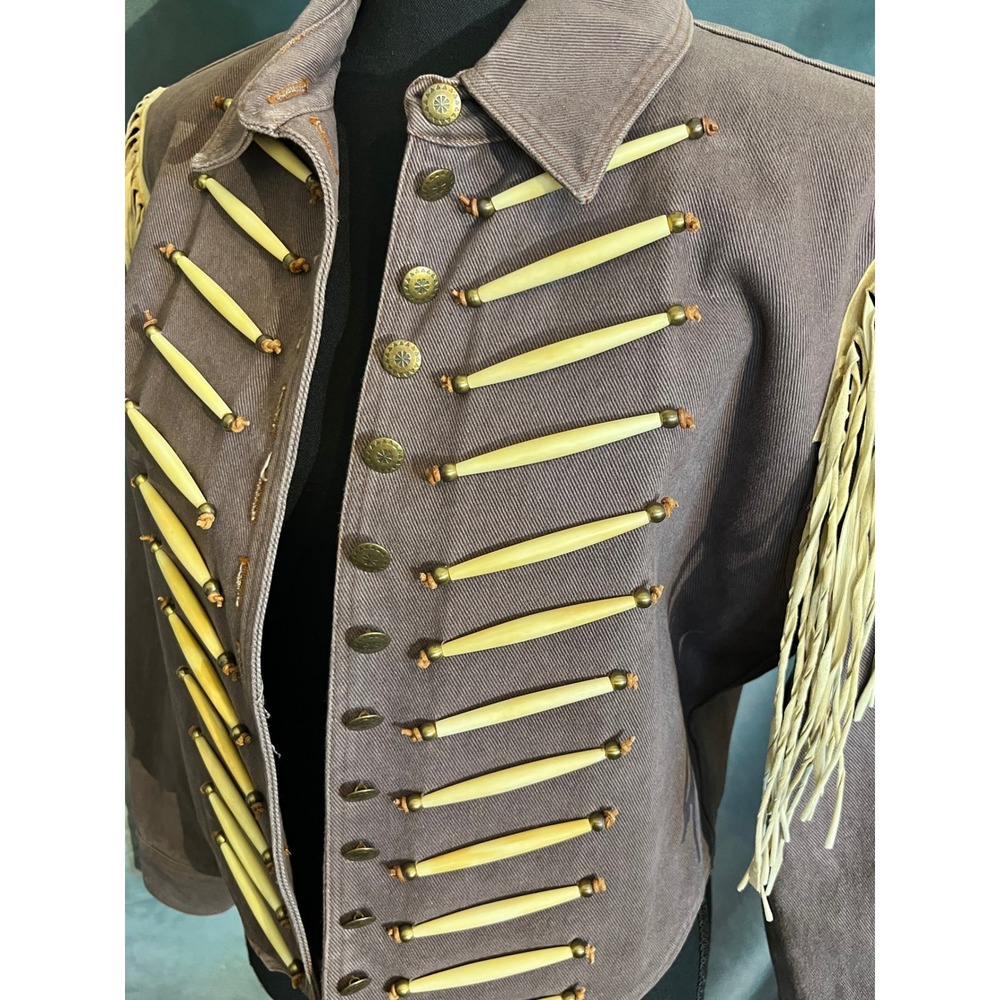 Vintage Double D Ranch Wear S Western Fringe Denim Jacket Application Women's S - Picture 3 of 7